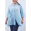 Plain Button Up Dipped Hem Shirt