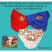 Wholesale Boys Scooby Doo Cotton Briefs