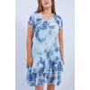 Circle Tie Dye Print Layered Hem Cotton Dress wholesale dresses