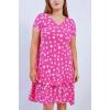 Polka Dot Print Layered Hem Cotton Dress