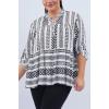Geometric Print Collar Button Up Top wholesale tops