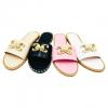 Ladies PU Leather Flat Slider With A Gold Buckle wholesale apparel