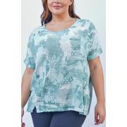 Wholesale Textured Fashion Print Front Split Cotton Top