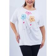 Wholesale Tie Dye Daisy Flower Print Cotton Top