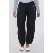 Wholesale Plain Cuffed Hem Side Button Pocket Hareem Pants