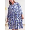 Floral Print Button Up Tiered Dress wholesale apparel