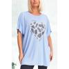 Diamante Love Heart Pattern Top plus size clothing wholesale