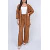 Plain Open Front Drawstring Waistband Co-Ord Set