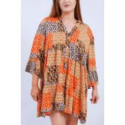 Wholesale Paisley Print Button Up Flared Top