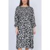 Leopard Print Shirred Dress wholesale clothing
