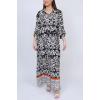Baroque Print Button Up Collar Dress clothing wholesale