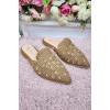 Pearl Mesh Pointed Toe Mules Slipper