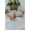 Braided Design Ankle Strap Block Heel Sandal