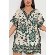 Wholesale Paisley Print Drawstring Waist Kaftan