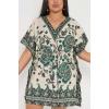 Paisley Print Drawstring Waist Kaftan