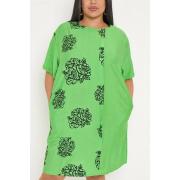 Wholesale Rose Flower Print Front Button Detail Pockets Dress