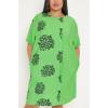 Rose Flower Print Front Button Detail Pockets Dress