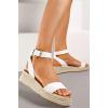 Leather Ankle Strap Buckle Platform Sandal