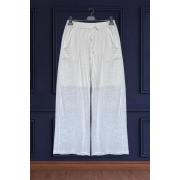 Wholesale Plain Wide Leg Drawstring Pockets Linen Palazzo