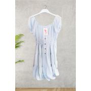 Wholesale Plain Shirred Waist Tiered Dress