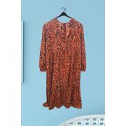 Wholesale Leopard Print Belted Tiered Dress