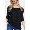 Plain Scoop Neck Elasticated Hem Top
