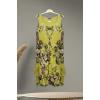Rose Flower Print Layered Hem Cotton Dress