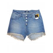 Wholesale Tutti Frutti DENIM-BLUE Frayed Hem Denim Shorts - Size 8 To 