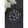 Carved Flowers Metal Chain Belt