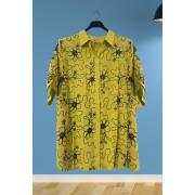 Wholesale Embroidered Floral Pattern Button Up Cotton Shirt