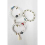 Wholesale Multi Beads Tassel Stretch Bracelet