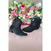 Wholesale Faux Suede Ankle Cowboy Boot