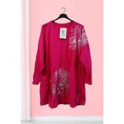 Wholesale Foil Brush Stroke Pattern Side Zip Detail Cotton Top