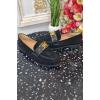 Suede Gold Buckle Toe Loafers