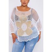 Wholesale Daisy Flower Pattern Crochet Top