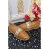 Diamante Buckle Round Toe Loafers