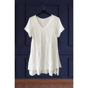 Wholesale Plain Layered Hem Cotton Dress