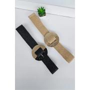 Wholesale Circle Buckle Elasticated Stretch Belt
