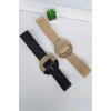 Circle Buckle Elasticated Stretch Belt