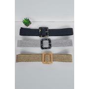 Wholesale Square Buckle Elasticated Belt