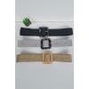 Square Buckle Elasticated Belt