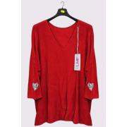 Wholesale Plain Sequin Heart Soft Feel Top