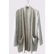Wholesale Plain Open Front Soft Feel Pockets Cardigan