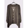 Plain Button Up Hanky Hem Cotton Shirt