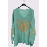 Wholesale Heart Pattern Knitted Top