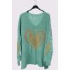 Heart Pattern Knitted Top wholesale tops