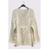 Heart Pattern Knitted Top