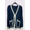 Crochet Pattern Drawstring Knitted Pockets Cardigan