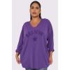 Star Applique Pattren High Low Hem Cotton Top
