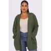 Plain Ruffle Sleeve Pockets Cardigan